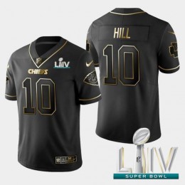 Kansas City Kansas City Chiefs #10 Tyreek Hill Vapor Limited Black Golden Super Bowl LIV 2020 Jersey