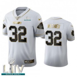 Kansas City Kansas City Chiefs #32 Tyrann Mathieu Men's White Golden Super Bowl LIV 2020 Edition Vapor Limited NFL 100 Jersey