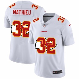 Kansas City Kansas City Chiefs #32 Tyrann Mathieu White Men's Team Logo Dual Overlap Limited NFL Jersey