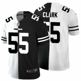 Kansas City Kansas City Chiefs #55 Frank Clark Men's Black V White Peace Split Vapor Untouchable Limited NFL Jersey