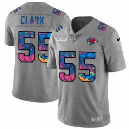Kansas City Kansas City Chiefs #55 Frank Clark Men's Multi-Color 2020 NFL Crucial Catch NFL Jersey Greyheather Men's