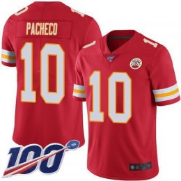 Chiefs #10 Isiah Pacheco Red Team Color Men's Stitched NFL 100th Season Vapor Limited Jersey