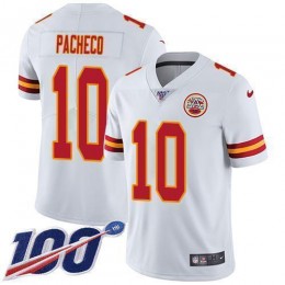 Chiefs #10 Isiah Pacheco White Men's Stitched NFL 100th Season Vapor Limited Jersey