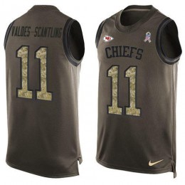 Chiefs #11 Marquez Valdes-Scantling Green Men's Stitched NFL Limited Salute To Service Tank Top Jersey
