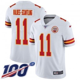 Chiefs #11 Marquez Valdes-Scantling White Men's Stitched NFL 100th Season Vapor Limited Jersey