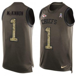 Chiefs #1 Jerick McKinnon Green Men's Stitched NFL Limited Salute To Service Tank Top Jersey