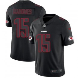 Chiefs #15 Patrick Mahomes Black Men's Stitched NFL Limited Rush Impact Jersey