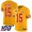 Chiefs #15 Patrick Mahomes Gold Super Bowl LVII Patch Men's Stitched NFL Limited Inverted Legend 100th Season Jersey
