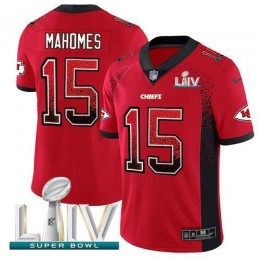 Chiefs #15 Patrick Mahomes Red Super Bowl LIV 2020 Team Color Men's Stitched NFL Limited Rush Drift Fashion Jersey