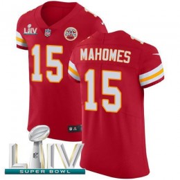 Chiefs #15 Patrick Mahomes Red Super Bowl LIV 2020 Team Color Men's Stitched NFL Vapor Untouchable Elite Jersey