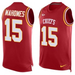 Chiefs #15 Patrick Mahomes Red Team Color Men's Stitched NFL Limited Tank Top Jersey