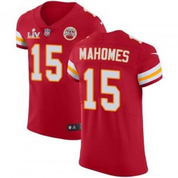Chiefs #15 Patrick Mahomes Red Team Color Men's Super Bowl LV Bound Stitched NFL Vapor Untouchable Elite Jersey