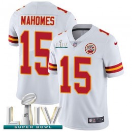 Chiefs #15 Patrick Mahomes White Super Bowl LIV 2020 Men's Stitched NFL Vapor Untouchable Limited Jersey