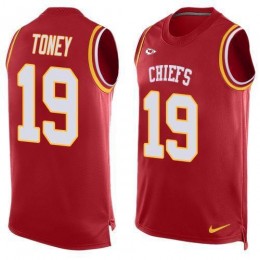 Chiefs #19 Kadarius Toney Red Team Color Men's Stitched NFL Limited Tank Top Jersey
