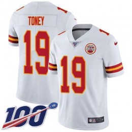 Chiefs #19 Kadarius Toney White Men's Stitched NFL 100th Season Vapor Limited Jersey