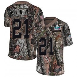 Chiefs #21 Trent McDuffie Camo Super Bowl LVII Patch Men's Stitched NFL Limited Rush Realtree Jersey