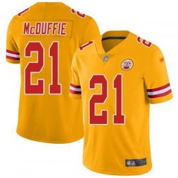 Chiefs #21 Trent McDuffie Gold Men's Stitched NFL Limited Inverted Legend Jersey