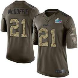 Chiefs #21 Trent McDuffie Green Super Bowl LVII Patch Men's Stitched NFL Limited 2015 Salute To Service Jersey