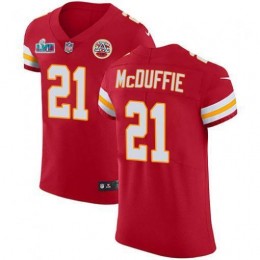 Chiefs #21 Trent McDuffie Red Team Color Super Bowl LVII Patch Men's Stitched NFL Vapor Untouchable Elite Jersey