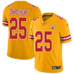 Chiefs #25 Clyde Edwards-Helaire Gold Men's Stitched NFL Limited Inverted Legend Jersey