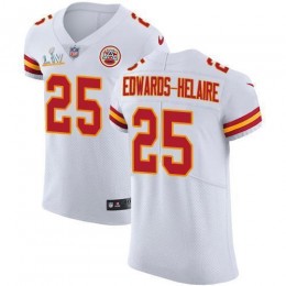 Chiefs #25 Clyde Edwards-Helaire White Men's Super Bowl LV Bound Stitched NFL New Elite Jersey