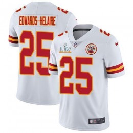 Chiefs #25 Clyde Edwards-Helaire White Men's Super Bowl LV Bound Stitched NFL Vapor Untouchable Limited Jersey