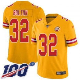 Chiefs #32 Nick Bolton Gold Men's Stitched NFL Limited Inverted Legend 100th Season Jersey