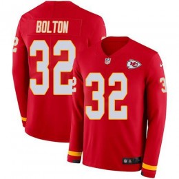 Chiefs #32 Nick Bolton Red Team Color Men's Stitched NFL Limited Therma Long Sleeve Jersey