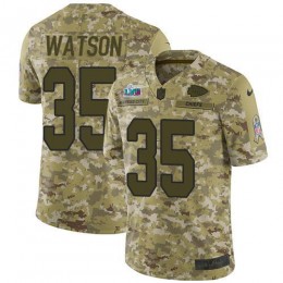 Chiefs #35 Jaylen Watson Camo Super Bowl LVII Patch Men's Stitched NFL Limited 2018 Salute To Service Jersey
