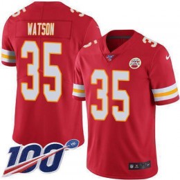 Chiefs #35 Jaylen Watson Red Team Color Men's Stitched NFL 100th Season Vapor Limited Jersey