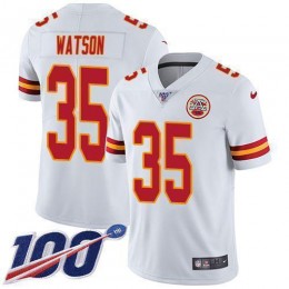 Chiefs #35 Jaylen Watson White Men's Stitched NFL 100th Season Vapor Limited Jersey