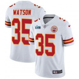 Chiefs #35 Jaylen Watson White Super Bowl LVII Patch Men's Stitched NFL Vapor Untouchable Limited Jersey