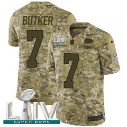 Chiefs #7 Harrison Butker Camo Super Bowl LIV 2020 Men's Stitched NFL Limited 2018 Salute To Service Jersey
