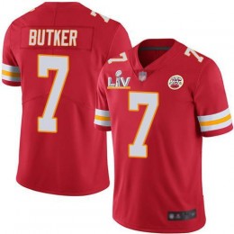 Chiefs #7 Harrison Butker Red Team Color Men's Super Bowl LV Bound Stitched NFL Vapor Untouchable Limited Jersey