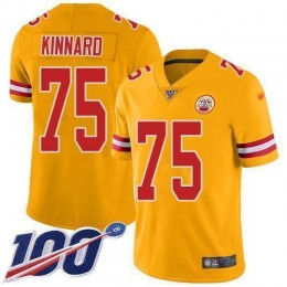 Chiefs #75 Darian Kinnard Gold Men's Stitched NFL Limited Inverted Legend 100th Season Jersey