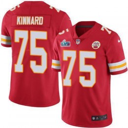 Chiefs #75 Darian Kinnard Red Team Color Super Bowl LVII Patch Men's Stitched NFL Vapor Untouchable Limited Jersey