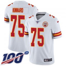 Chiefs #75 Darian Kinnard White Men's Stitched NFL 100th Season Vapor Limited Jersey