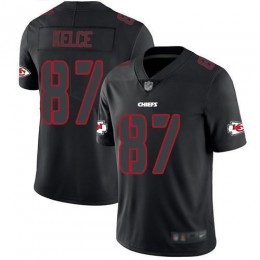 Chiefs #87 Travis Kelce Black Men's Stitched NFL Limited Rush Impact Jersey