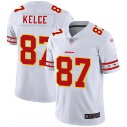 Chiefs #87 Travis Kelce White Men's Stitched NFL Limited Team Logo Fashion Jersey