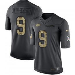 Chiefs #9 JuJu Smith-Schuster Black Men's Stitched NFL Limited 2016 Salute To Service Jersey