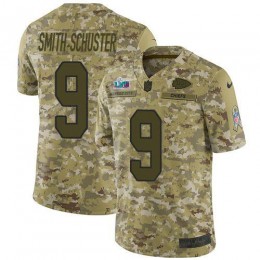 Chiefs #9 JuJu Smith-Schuster Camo Super Bowl LVII Patch Men's Stitched NFL Limited 2018 Salute To Service Jersey