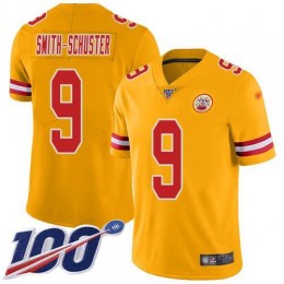 Chiefs #9 JuJu Smith-Schuster Gold Men's Stitched NFL Limited Inverted Legend 100th Season Jersey