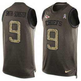 Chiefs #9 JuJu Smith-Schuster Green Men's Stitched NFL Limited Salute To Service Tank Top Jersey