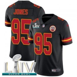 Chiefs #95 Chris Jones Black Super Bowl LIV 2020 Men's Stitched NFL Limited Rush Jersey