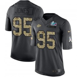 Chiefs #95 Chris Jones Black Super Bowl LVII Patch Men's Stitched NFL Limited 2016 Salute To Service Jersey
