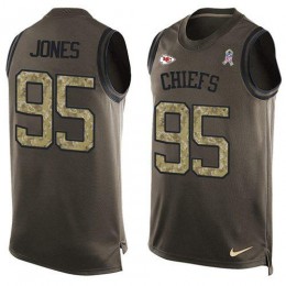 Chiefs #95 Chris Jones Green Men's Stitched NFL Limited Salute To Service Tank Top Jersey