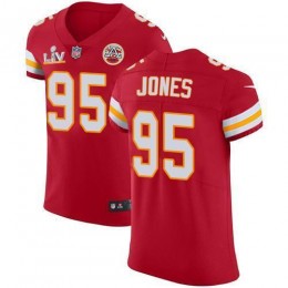 Chiefs #95 Chris Jones Red Team Color Men's Super Bowl LV Bound Stitched NFL Vapor Untouchable Elite Jersey
