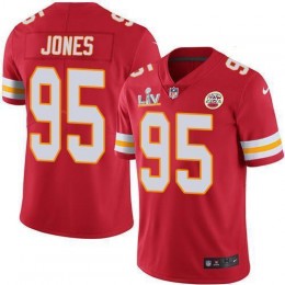 Chiefs #95 Chris Jones Red Team Color Men's Super Bowl LV Bound Stitched NFL Vapor Untouchable Limited Jersey