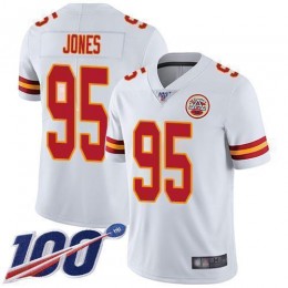 Chiefs #95 Chris Jones White Men's Stitched NFL 100th Season Vapor Limited Jersey