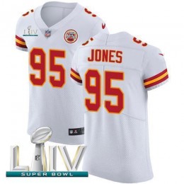 Chiefs #95 Chris Jones White Super Bowl LIV 2020 Men's Stitched NFL New Elite Jersey